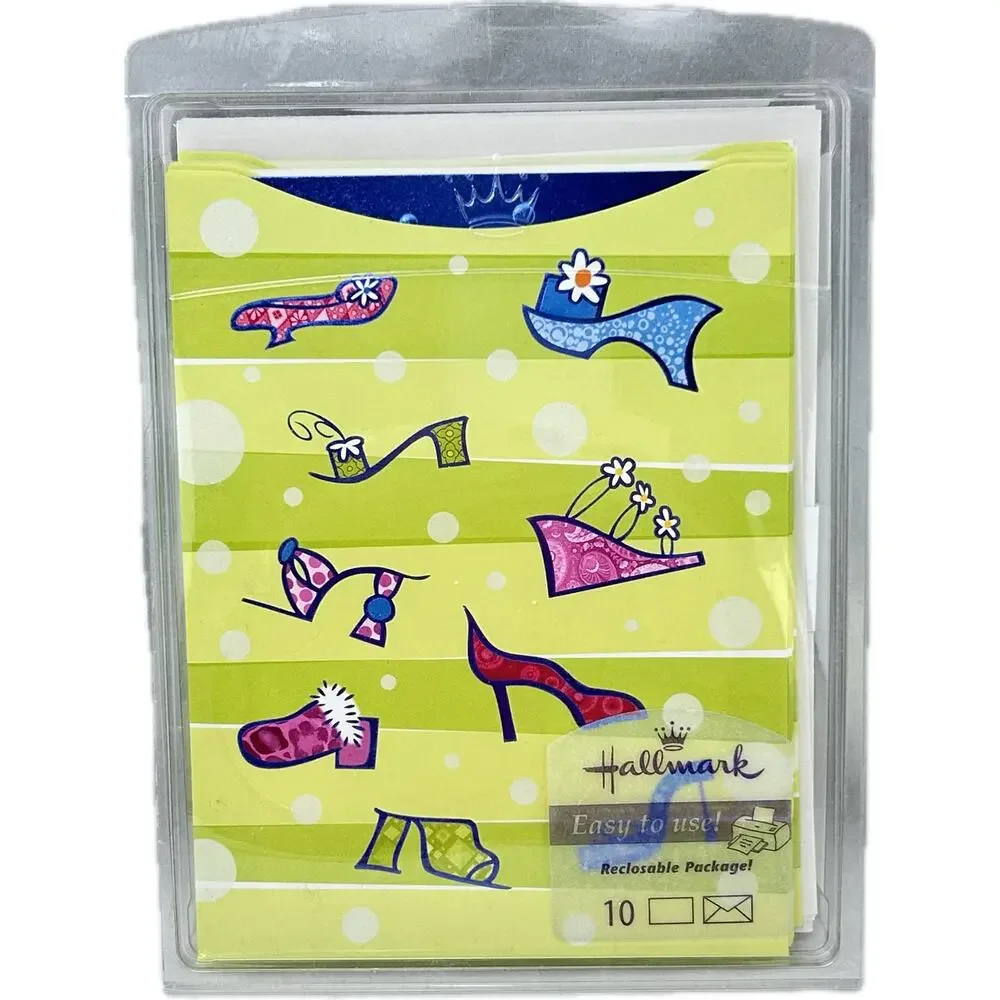 Hallmark 10 Blank Shoe Invitations with Envelopes Decorated Sleeves Instructions